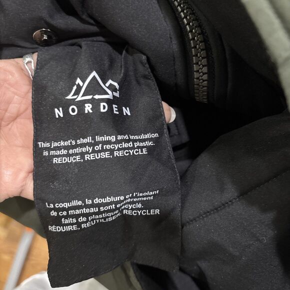 Norden Winter Reversible Jacket Black/Green Men’s Size Small Full Zip Puffer - Picture 10 of 10